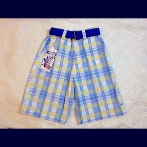 Pacific Blue Boys Plaid Fashion Shorts Size:5,14